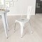 Merrick Lane Banks Indoor/Outdoor Stacking Metal Dining Chair with Single Slat Back and Distressed Powder Coated Finish